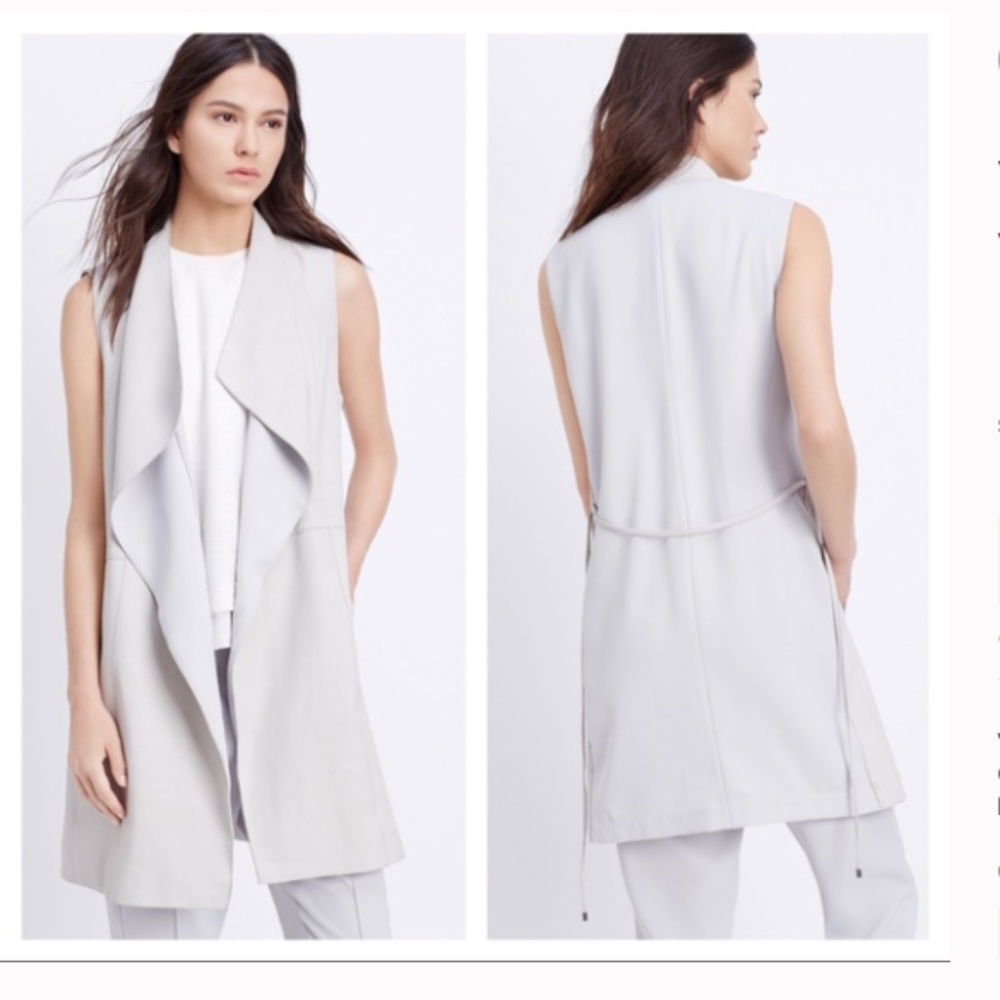 Vince Goat Leather Draped Cream Vest Small